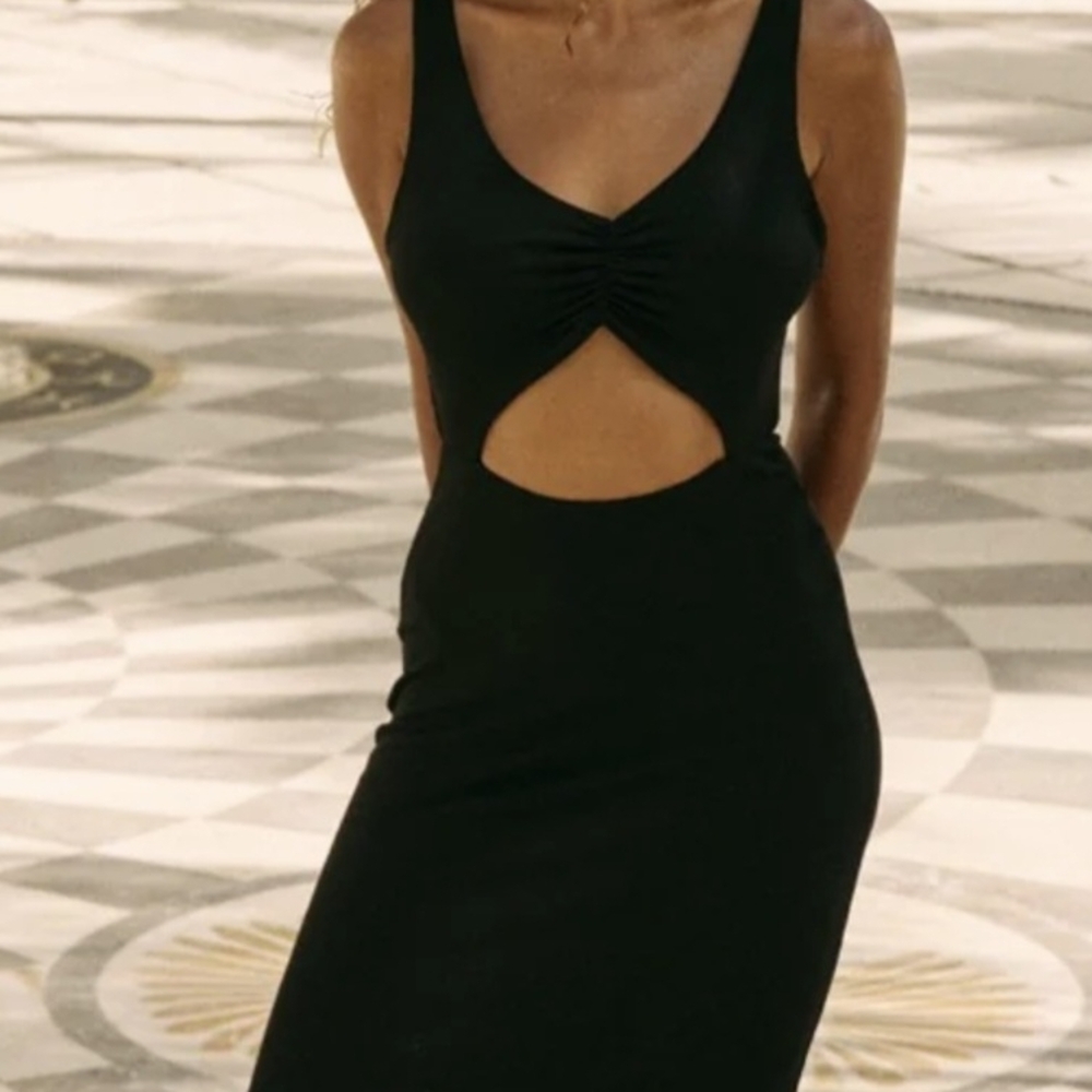 Reilly Riot Swim Black Backless Dress.